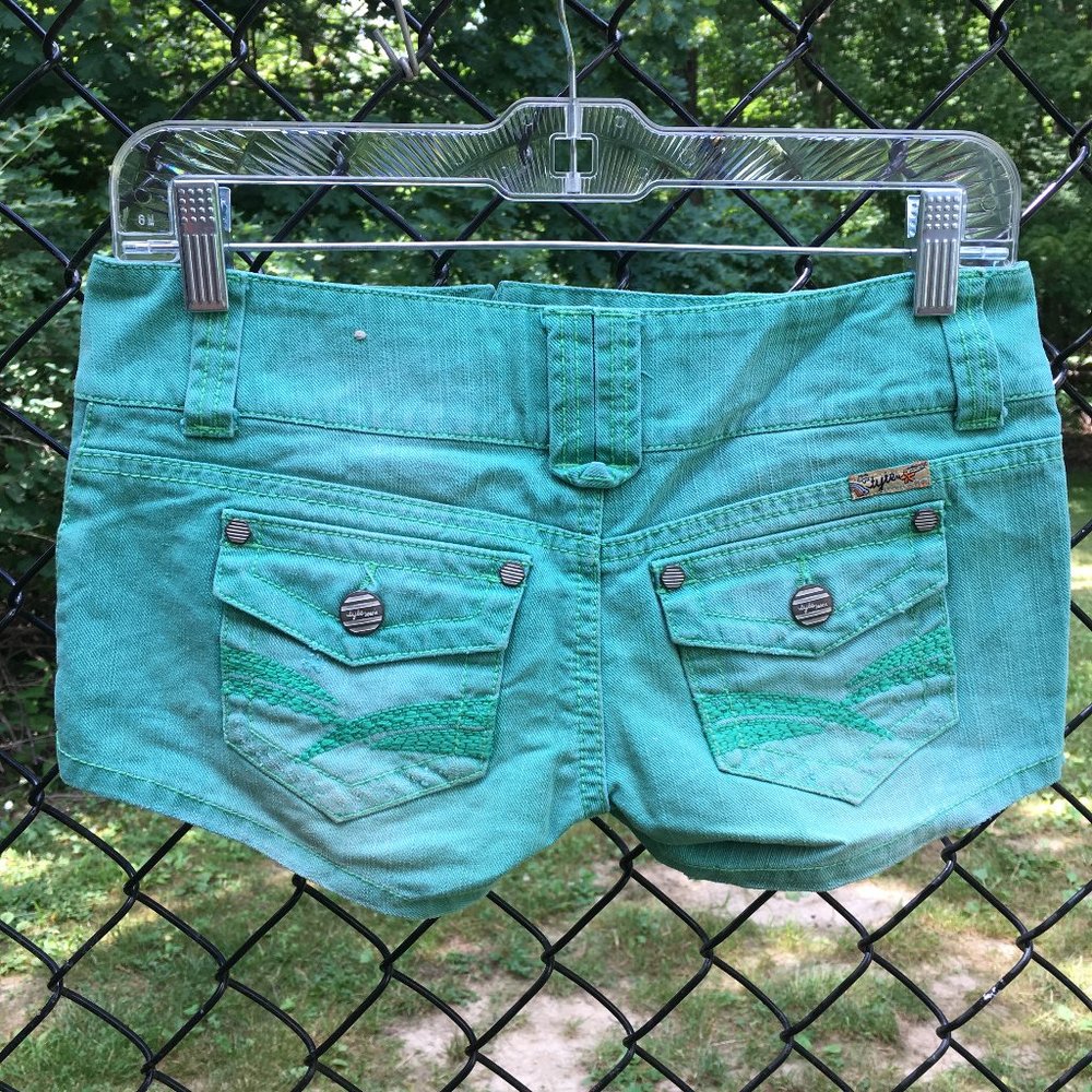 Bright Teal 'Tyte Jeans' Shorts - Picture 2 of 3
